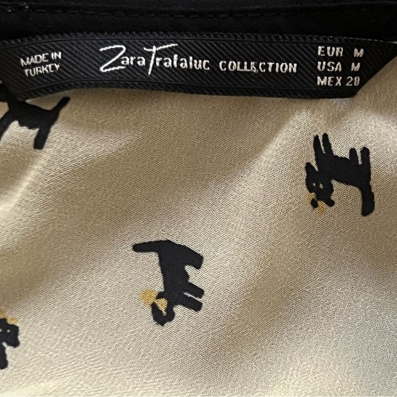 Zara Yellow Dog Print Women’s Blouse - Size M - Picture 4 of 4
